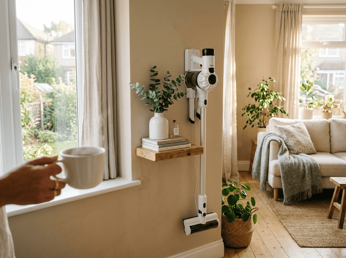 비브르 V25000 무선 청소기 솔직 리뷰 – 138,000원에 20,000Pa 흡입력, 살 만한가? 1 Warm lifestyle interior photograph of white cordle 1778224588204
